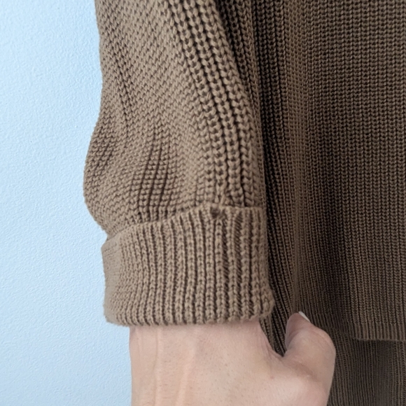 ❤️ MOTE women's brown-mustard tunic sweater large knit - Picture 4 of 4